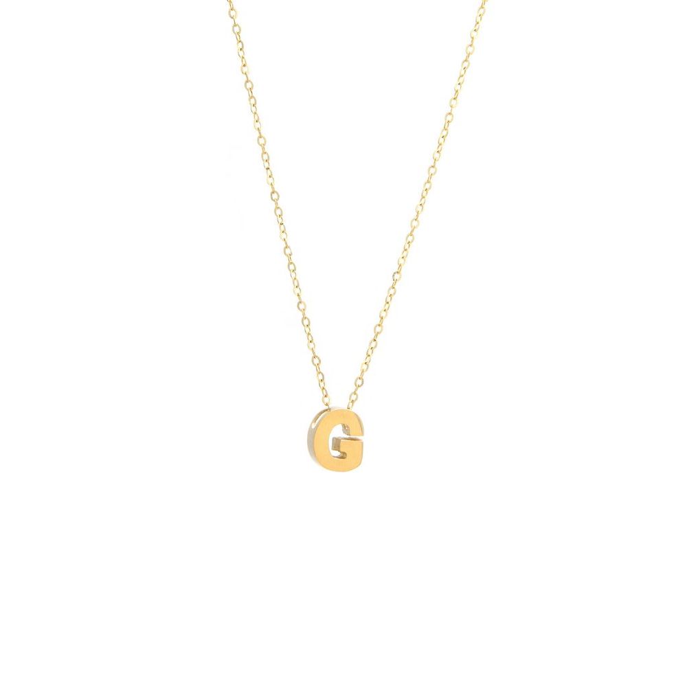 14k Yg Initial G With Chain